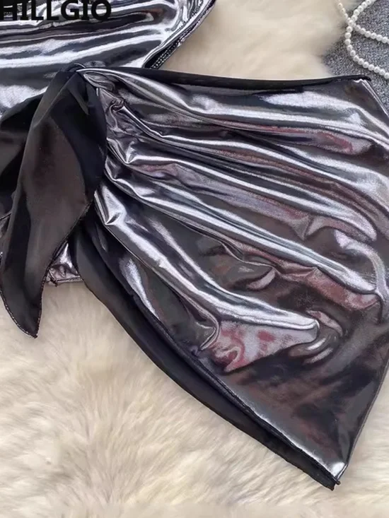 NWNT Metallic Silver Cutout Festival or Bathing Suit - Picture 5 of 7